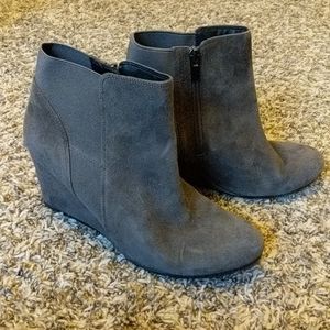 Clarks Grey Wedge Booties
